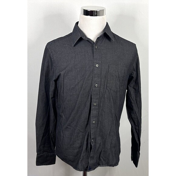 UNTUCKit Medium Chambray Shirt Dark Gray 100% Cotton Casual Button Front - Picture 2 of 5
